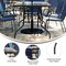 Emma and Oliver Seven Piece Patio Table Set with Metal Table with Tempered Glass Top and 6 Flex Comfort Stacking Chairs